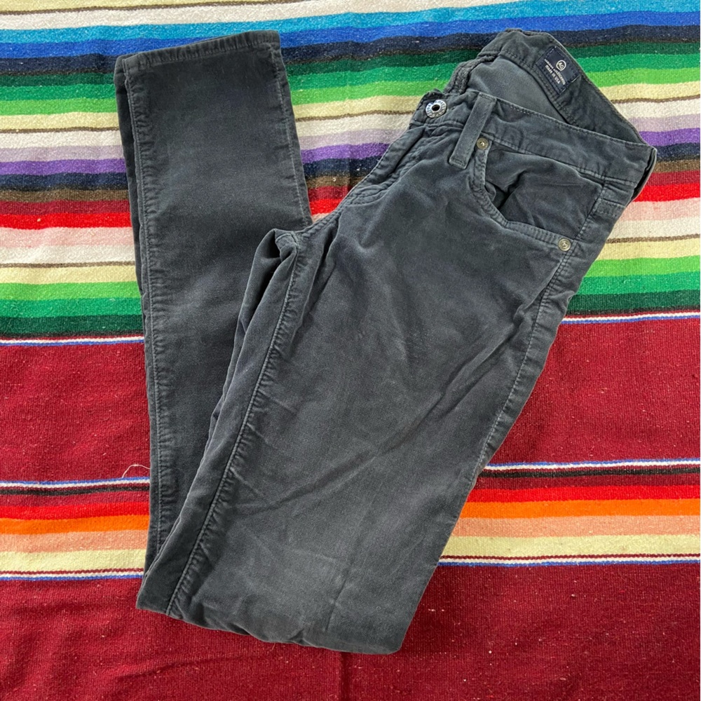 3/$12 Adriano Goldschmied Low Rise The Legging Super Skinny Grey Velvet Pants